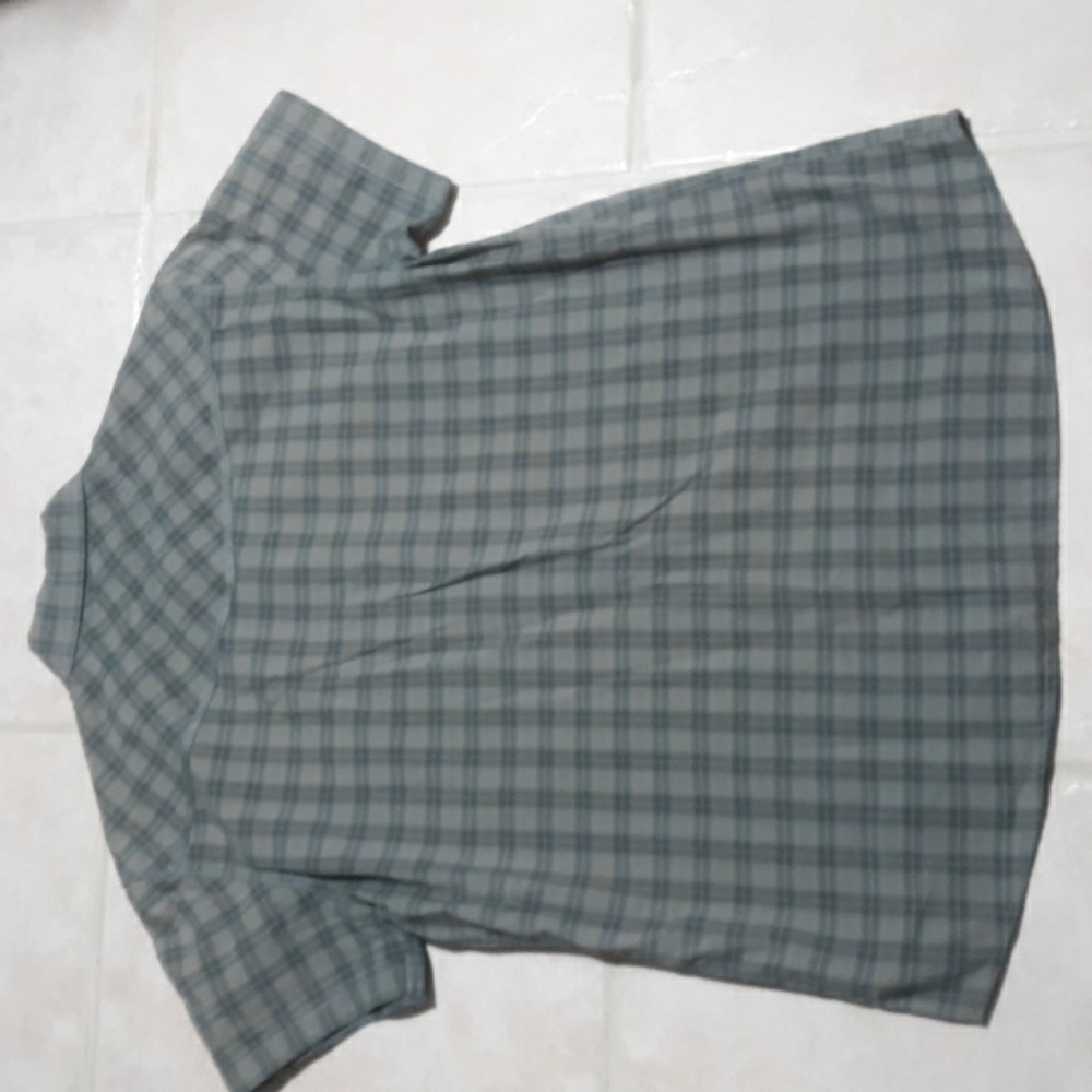 Converse One Star Collared Plaid Short Sleeve Grey Mens Shirt Sz M #030 - Picture 3 of 3